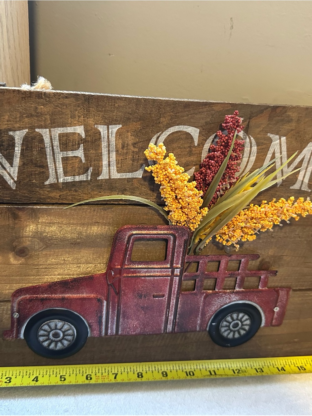 Rustic Red Truck Welcome Wall Accent - Home Accents